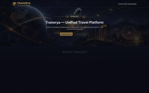 TRAVORYA.COM platform interface